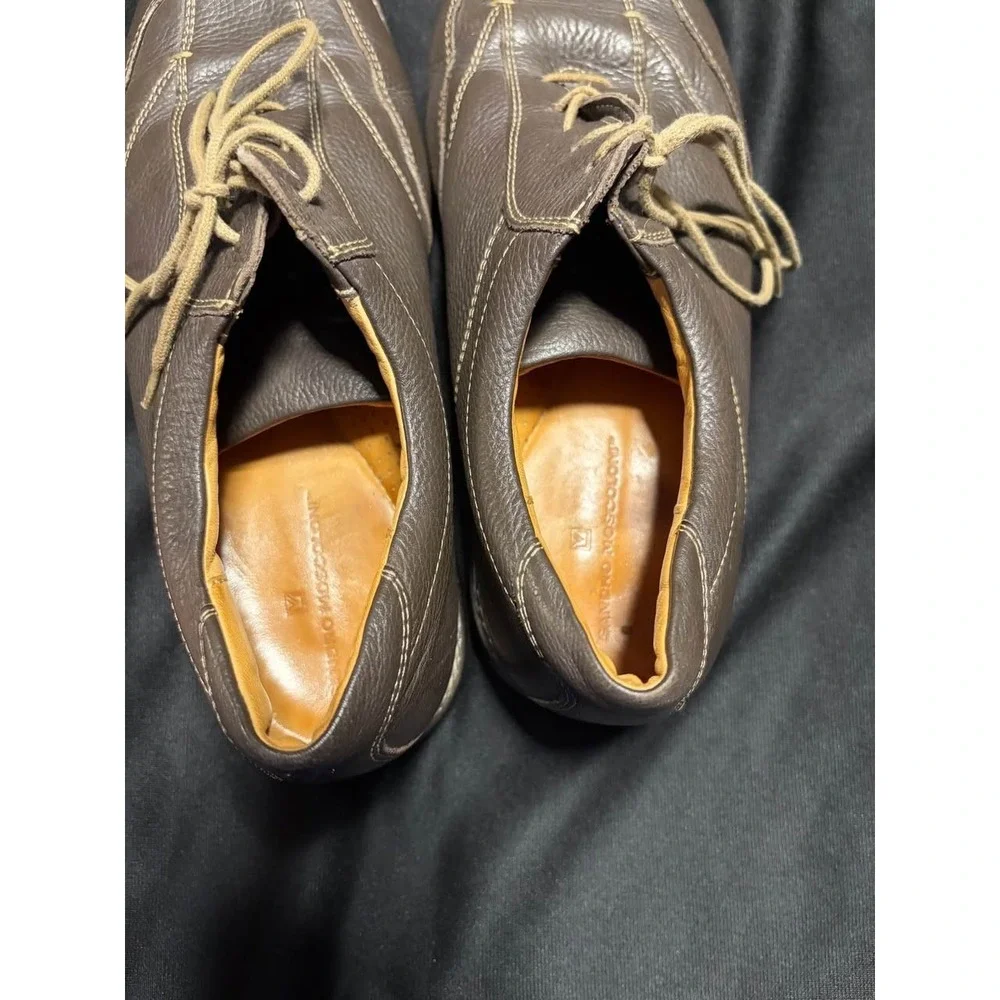 Sandro Moscoloni Brown Pebbled Leather Oxford Shoes Men's 9M Made Brazil
